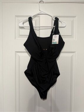 Esprit Black One-Piece Swimsuit with Front Twist